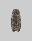 Rase le sol Camouflage Wide Leg Cargo Pants with Buttoned Hems