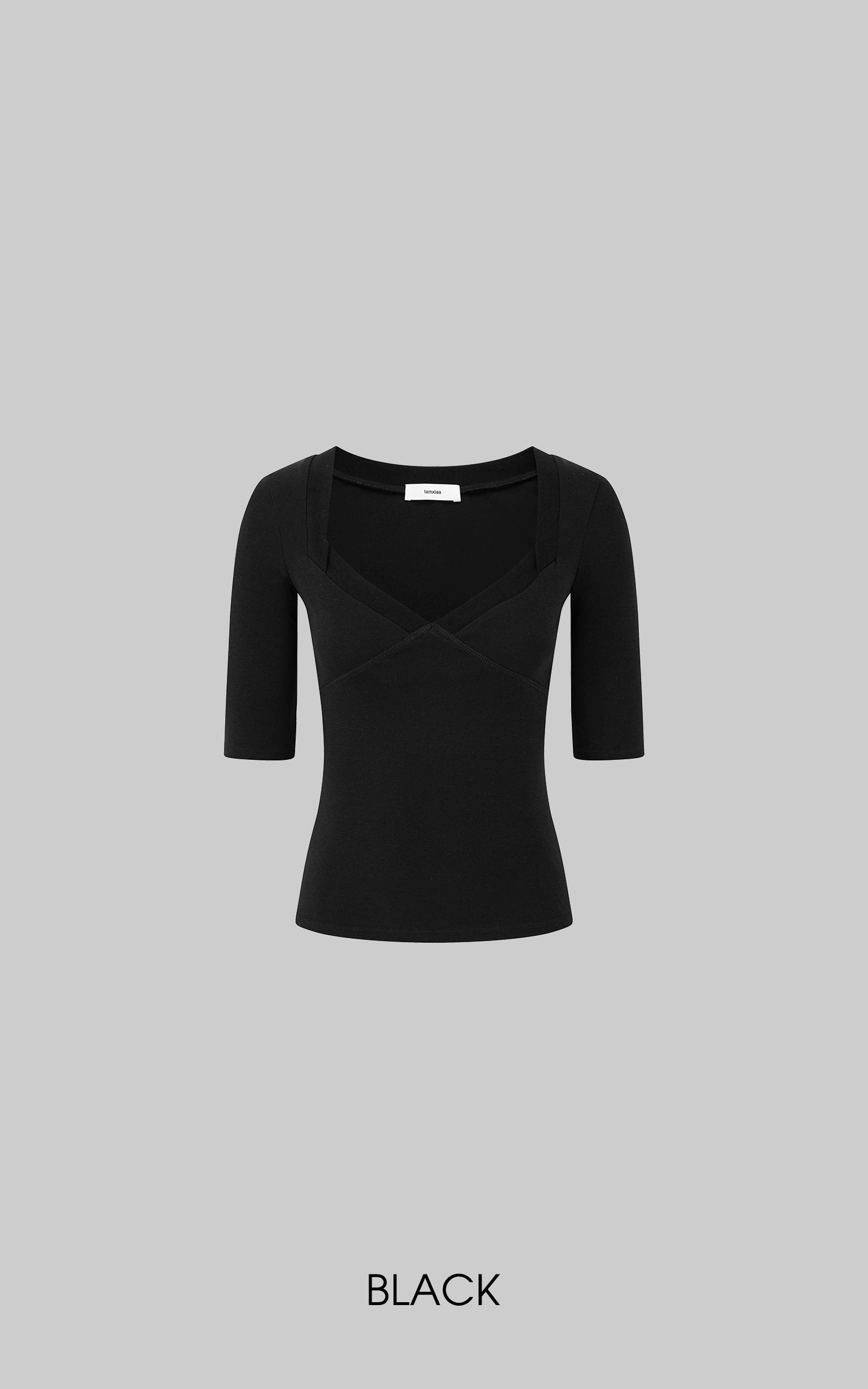 IAMXIAA Square Neck Seam Detail Top