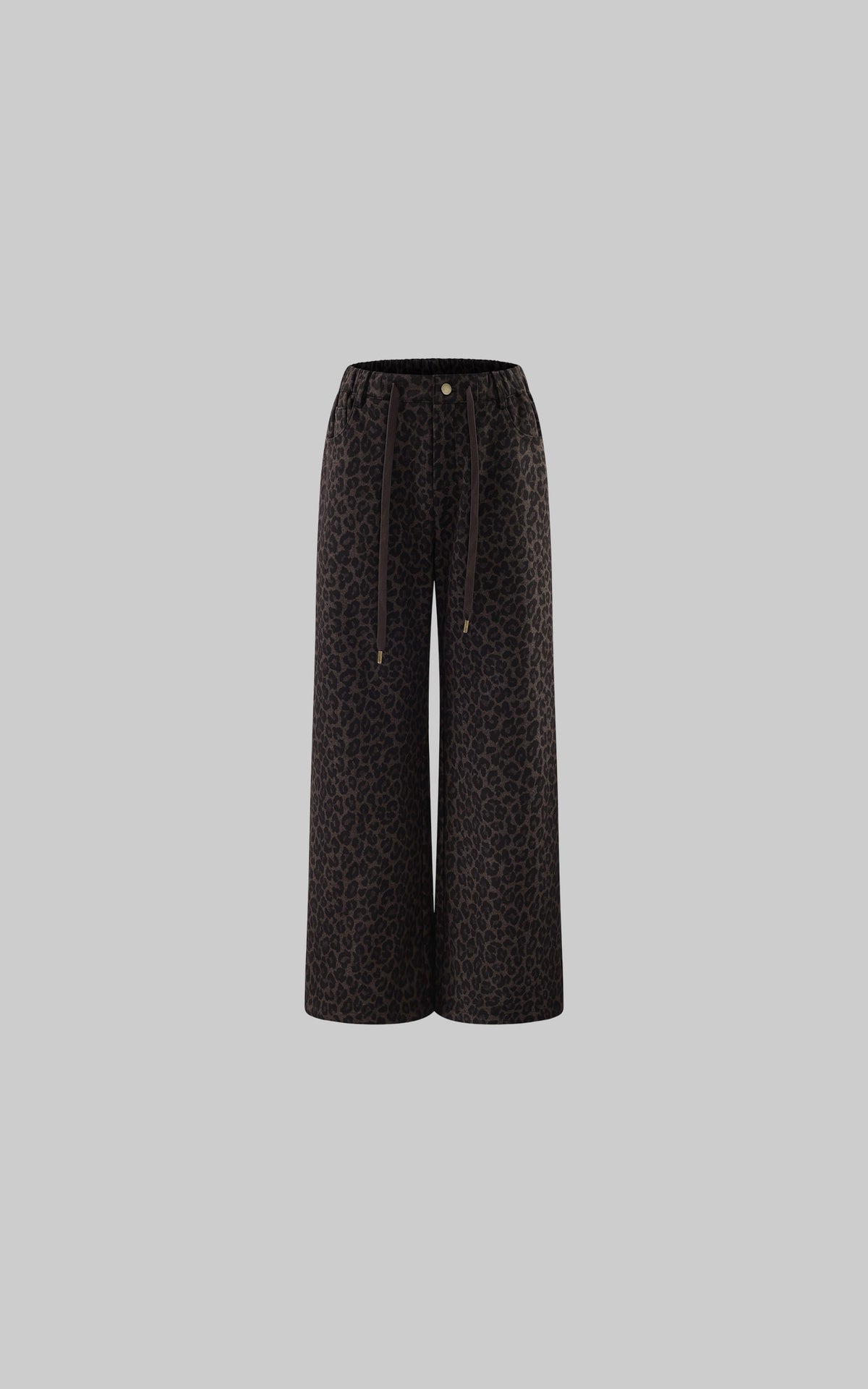 Rase le sol Leopard Print Drawstring Wide-Leg Pants