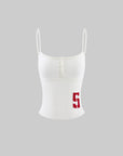 WARDEN EDGE Wool Varsity Number Knit Cami Top