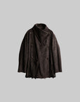 DOINDULGE Asymmetric Fringe-Trim Textured Jacket