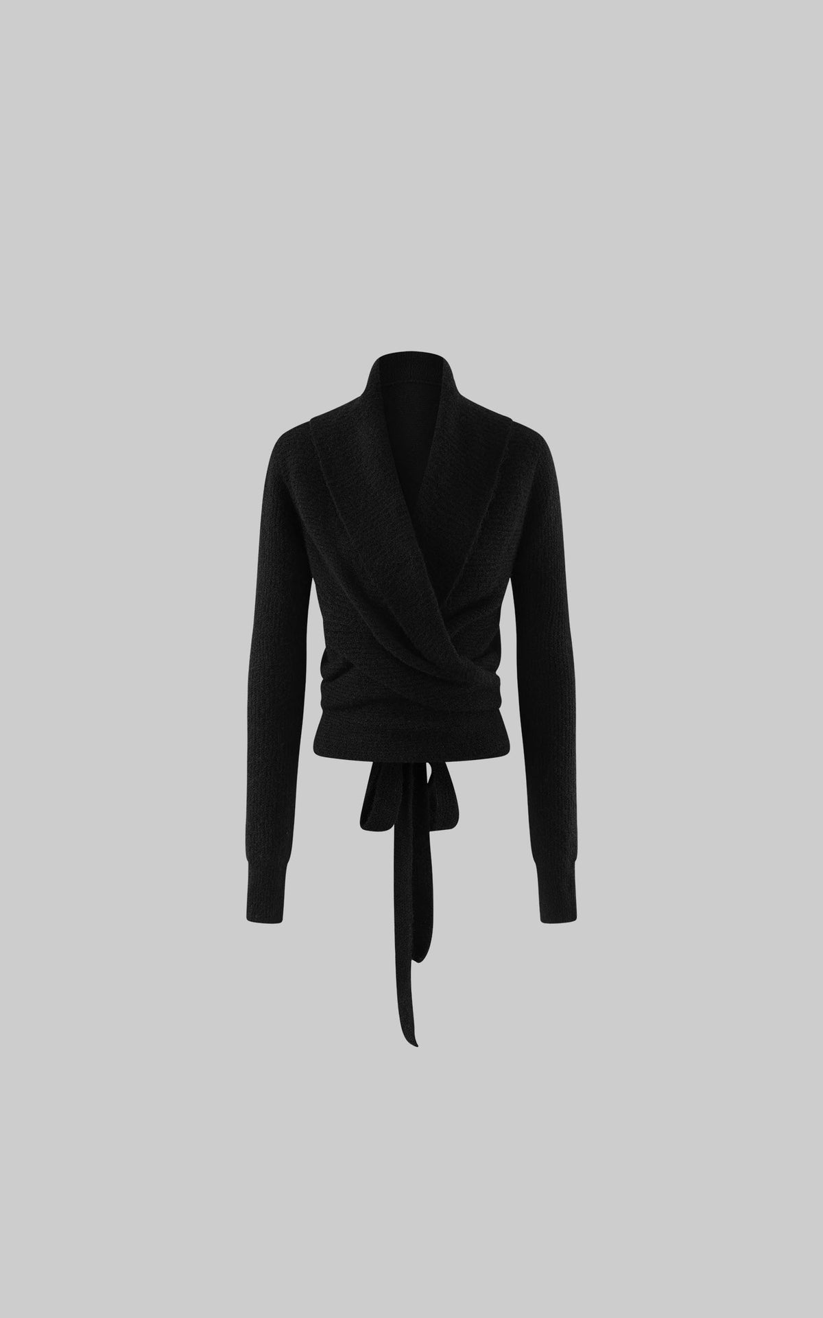 Hydrae Deep V Wrap Tie-Waist Soft Knit Cardigan