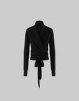 Hydrae Deep V Wrap Tie-Waist Soft Knit Cardigan