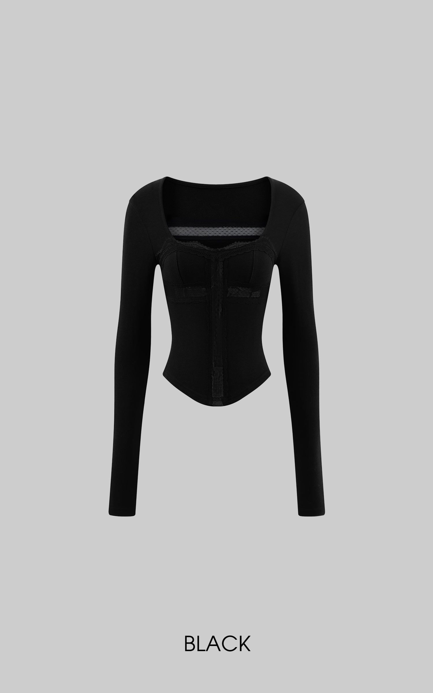 Rase le sol 레이스 패널 코르셋 탑