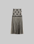 DOINDULGE Crochet Panel Fringe Skirt