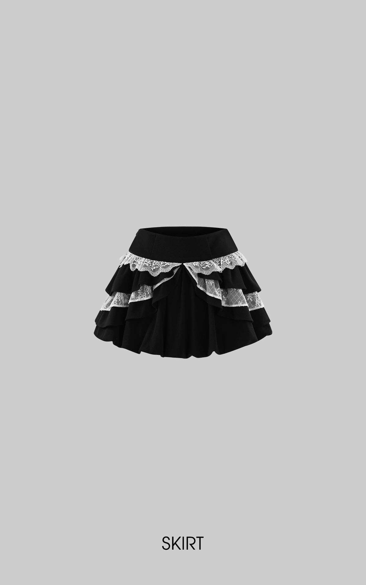 Rase le sol Romantic Lace Ruffle Long Sleeve Top &amp; Layered Mini Skirt Set
