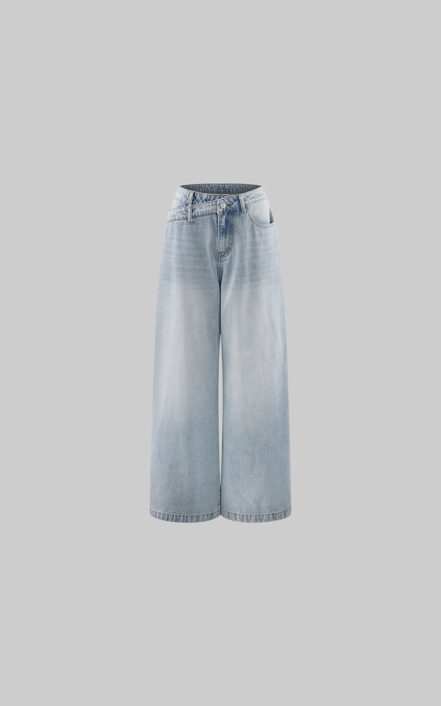 0122stepll Relaxed Wide-Leg Denim Trousers