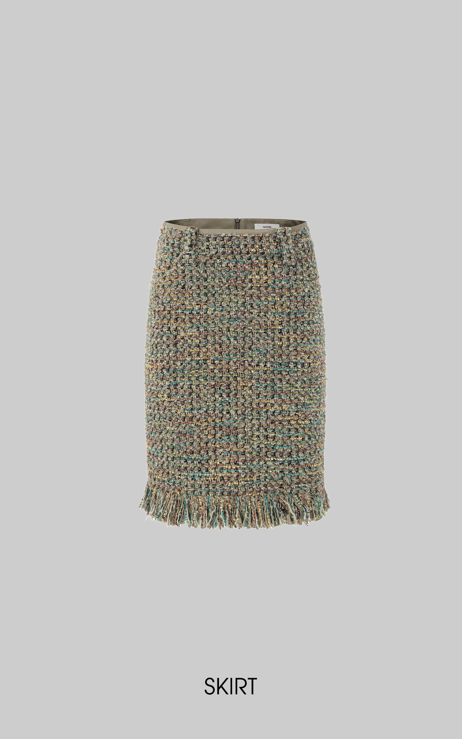 IAMXIAA Textured Tweed Jacket and Skirt Set