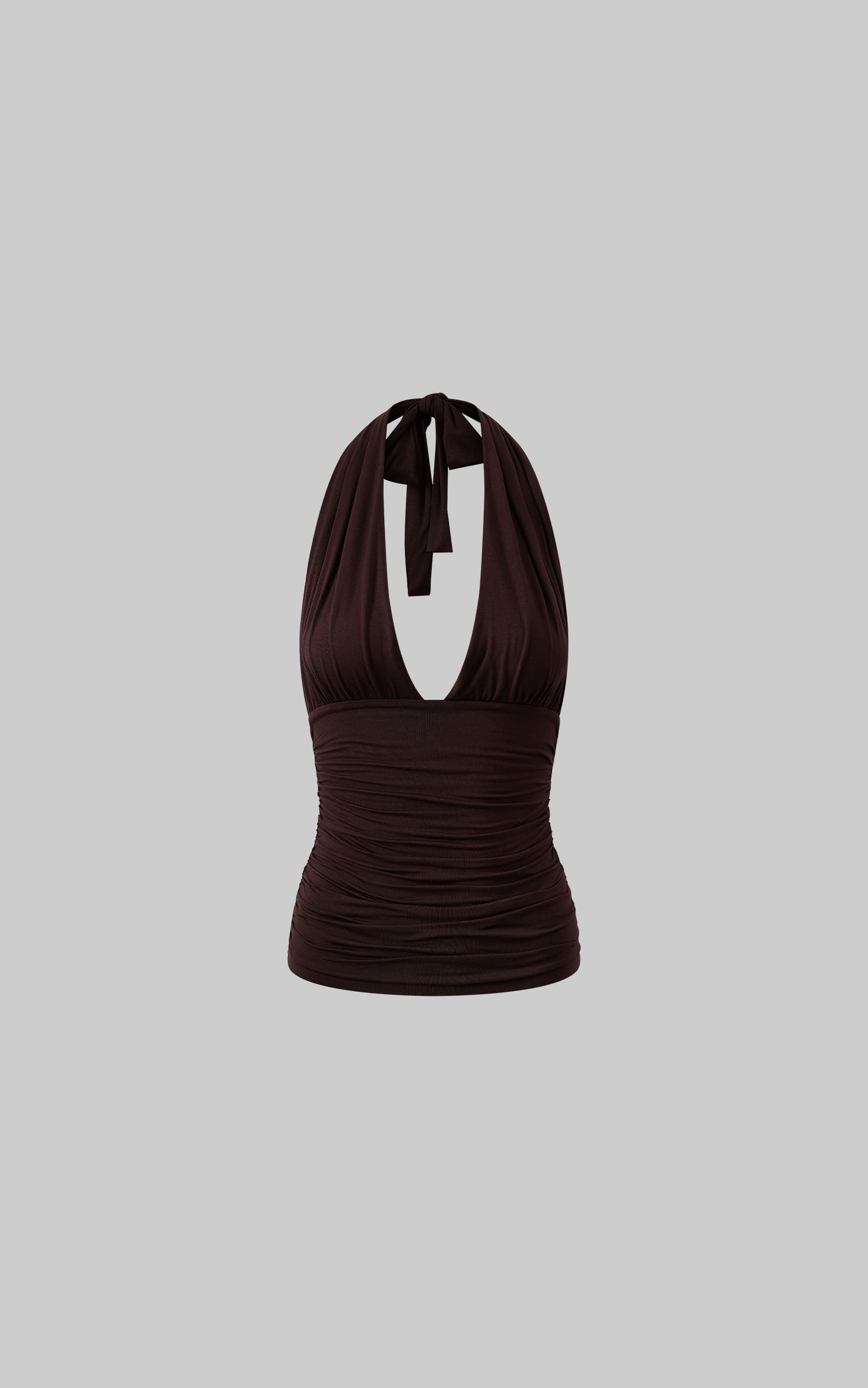 0122stepll 셔링 홀터 슬리브리스 탑