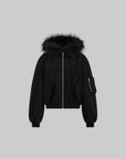 WARDEN EDGE Oversized Hoodie Jacket with Faux Fur Trim