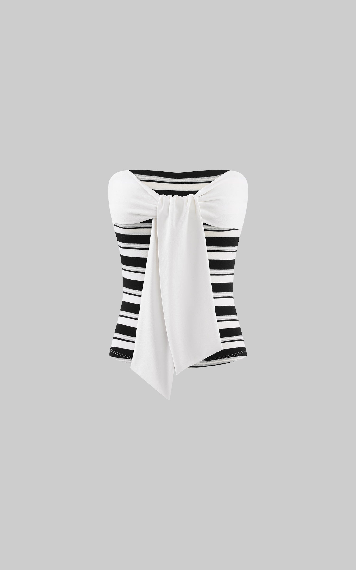 0122stepll Contrast Scarf Stripe Tube Top