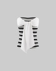 0122stepll Contrast Scarf Stripe Tube Top
