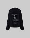 WARDEN EDGE Floral Ribcage Graphic Waffle Knit Long Sleeve Tee
