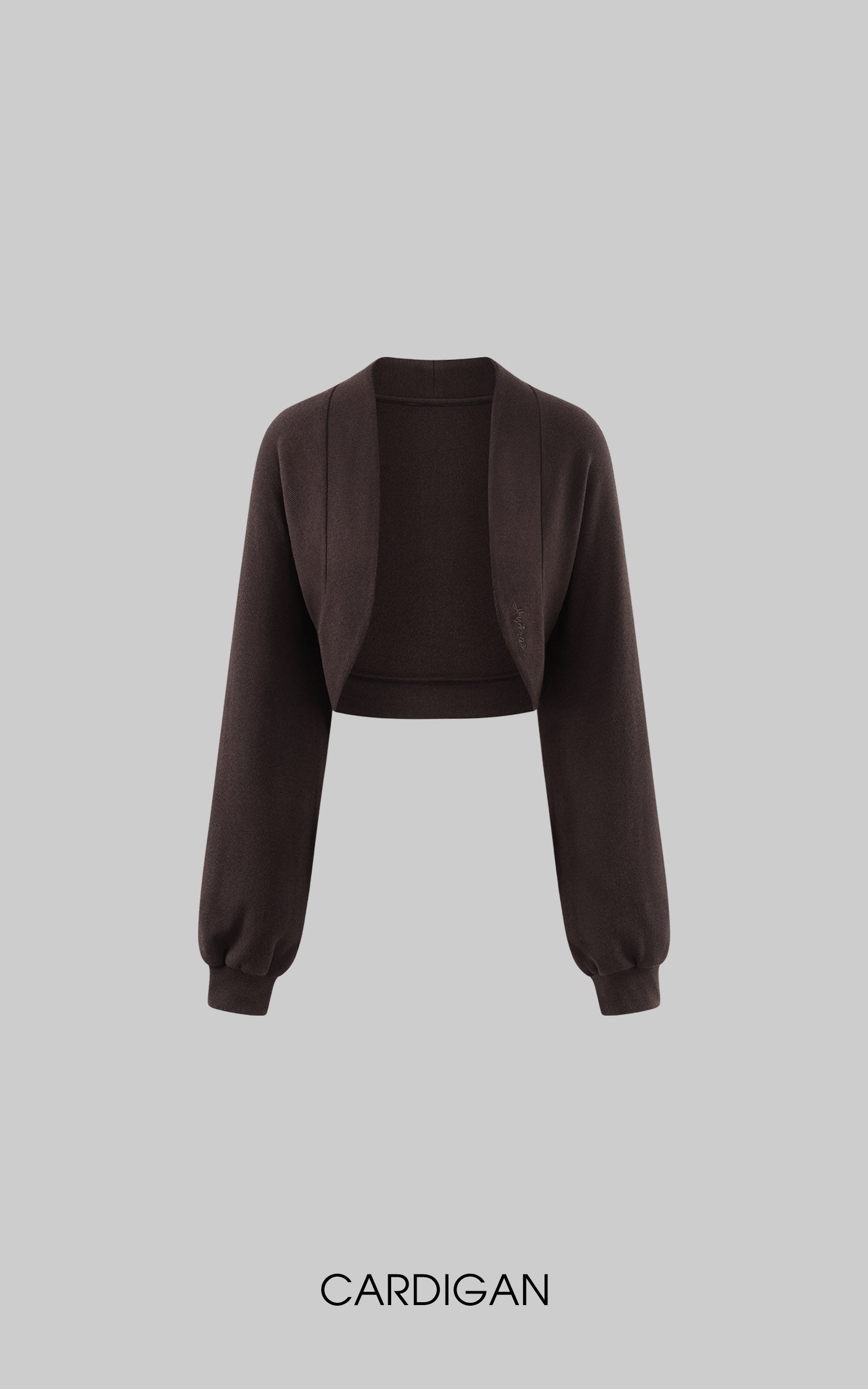 Hydrae Contrast Waist Low-Rise Flared Pants &amp; Cropped Bolero Cardigan Set
