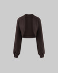 Hydrae Contrast Waist Low-Rise Flared Pants & Cropped Bolero Cardigan Set