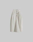 DOINDULGE High Waist Pleated Wrap Maxi Skirt