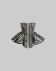 DOINDULGE Printed Corset Peplum Bandeau Top