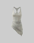 Rase le sol Asymmetric Ruched Tank Top - PINKPARKS
