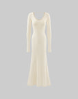Rase le sol Hollow Cross Knit Maxi Dress