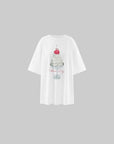 WARDEN EDGE Cherry Sundae Graphic Oversized T-Shirt