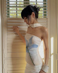 0122stepll Ensemble Top Tube à Collier Fleuri & Jupe Midi