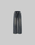 Hydrae Vintage Wash Wide-Leg Denim Pants