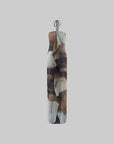 0122stepll Abstract Halter Draped Maxi Dress