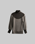 DOINDULGE Contrast-Panel Structured Long Sleeve Top