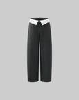 Rase le sol Deconstructed Collar Pinstripe Wide-Leg Trousers - PINKPARKS