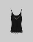 DOINDULGE Gothic Textured Knit Side Slit Camisole Top