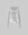 WARDEN EDGE Offset Layered Wool Long-Sleeve Top