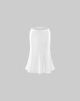 ROVENTE Lace-Trim Satin Fishtail Midi Skirt