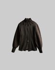 DOINDULGE Structured Wool Jacket with Raw-Edge Collar Detail