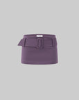 IAMXIAA Low-Rise Belted Micro Mini Skirt in Plum Purple