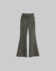 DOINDULGE Crossover Waist Flared Leg Pants