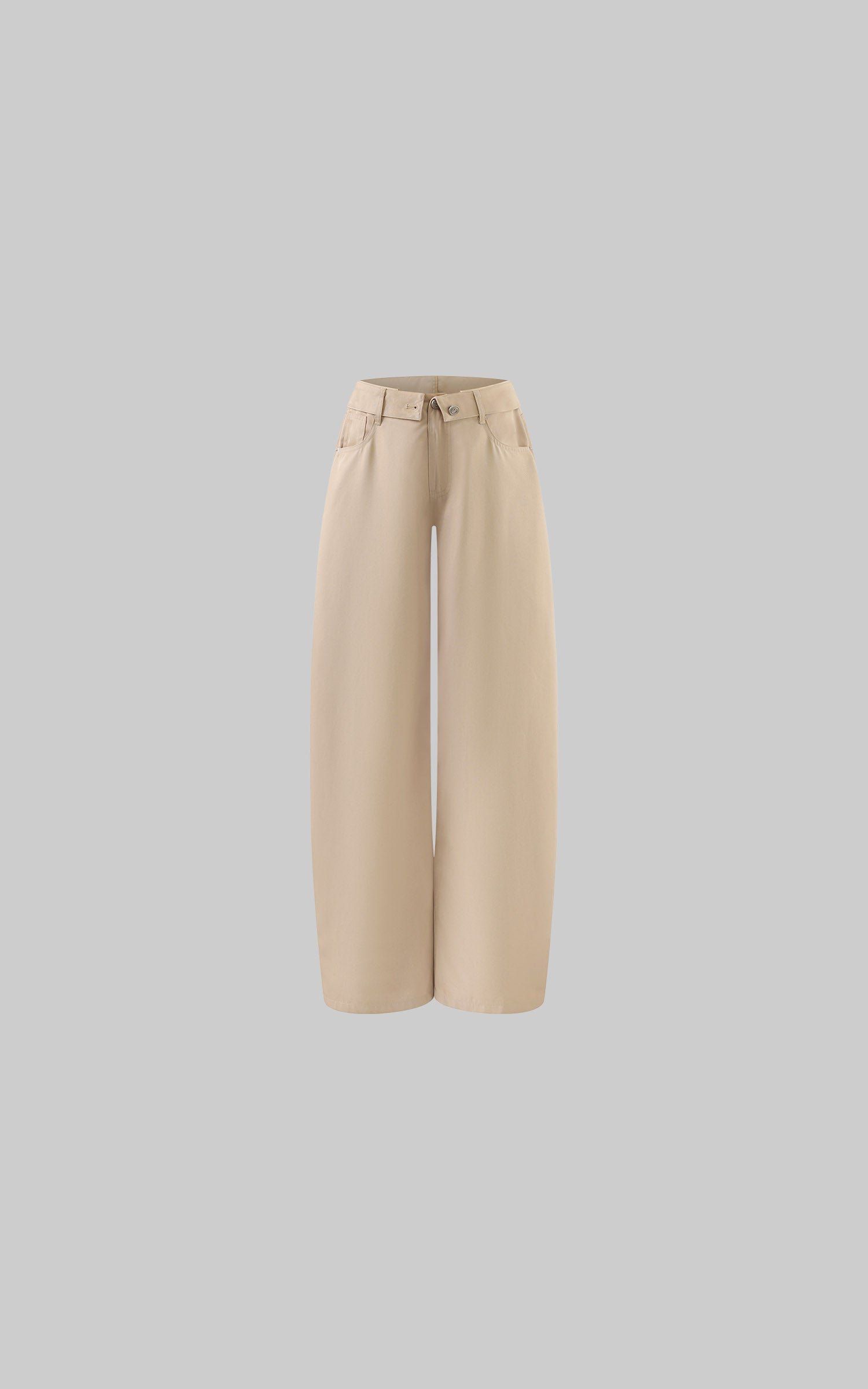 Hydrae Low-Rise Belt Detail Relaxed Wide-Leg Pants