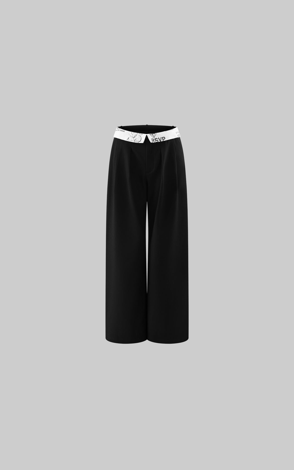 WARDEN EDGE グラフィック折り返しウエストプリーツワイドレッグパンツ