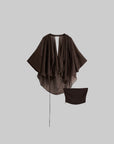 DOINDULGE Cowl Neck Sheer Two-Piece Blouse