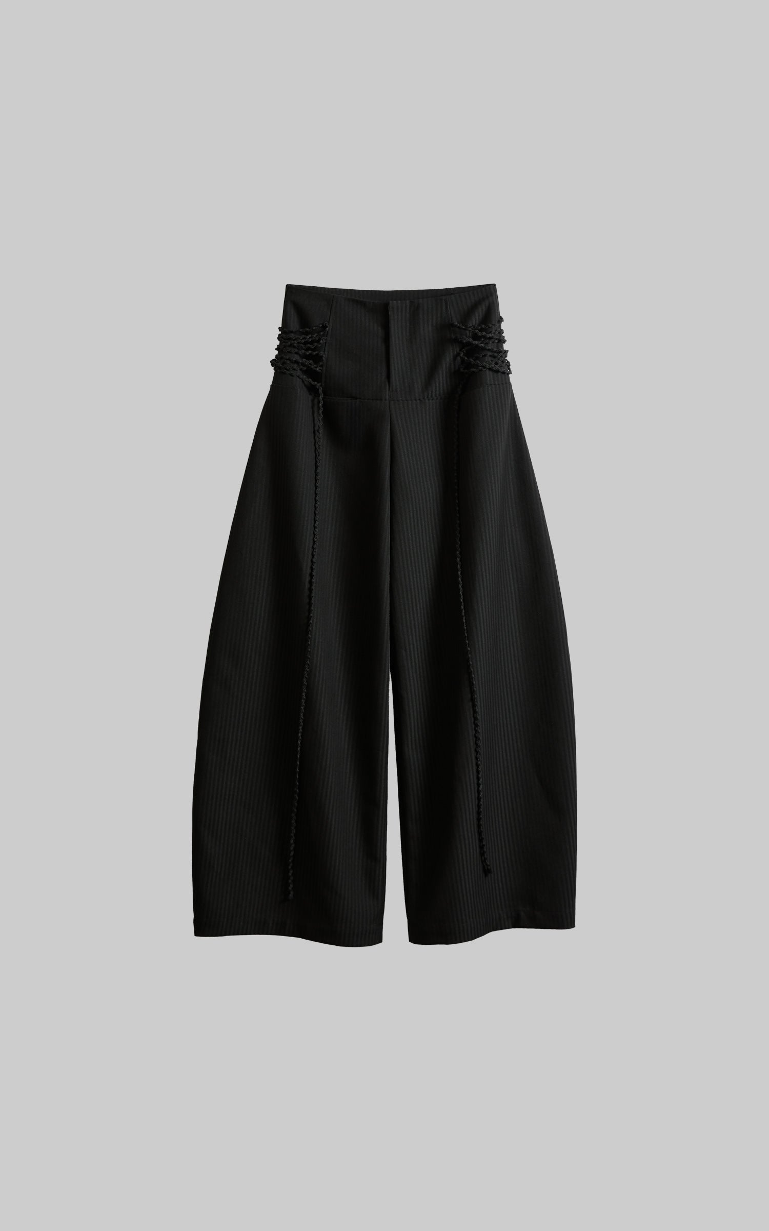 DOINDULGE Wide Leg Trousers with Braided Detail