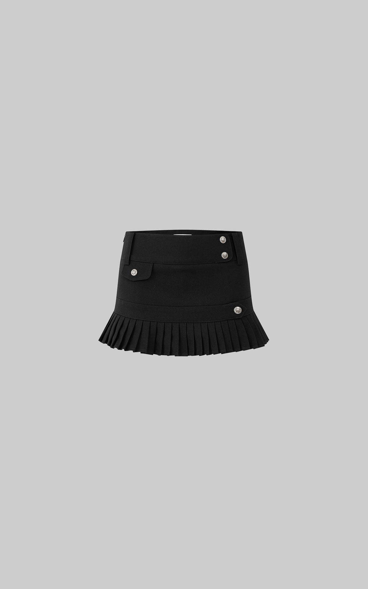 IAMXIAA Jupe micro-mini plissée à boutons
