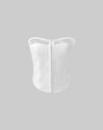 Rase le sol White Hook-Eye Bustier with Lace Trim - PINKPARKS