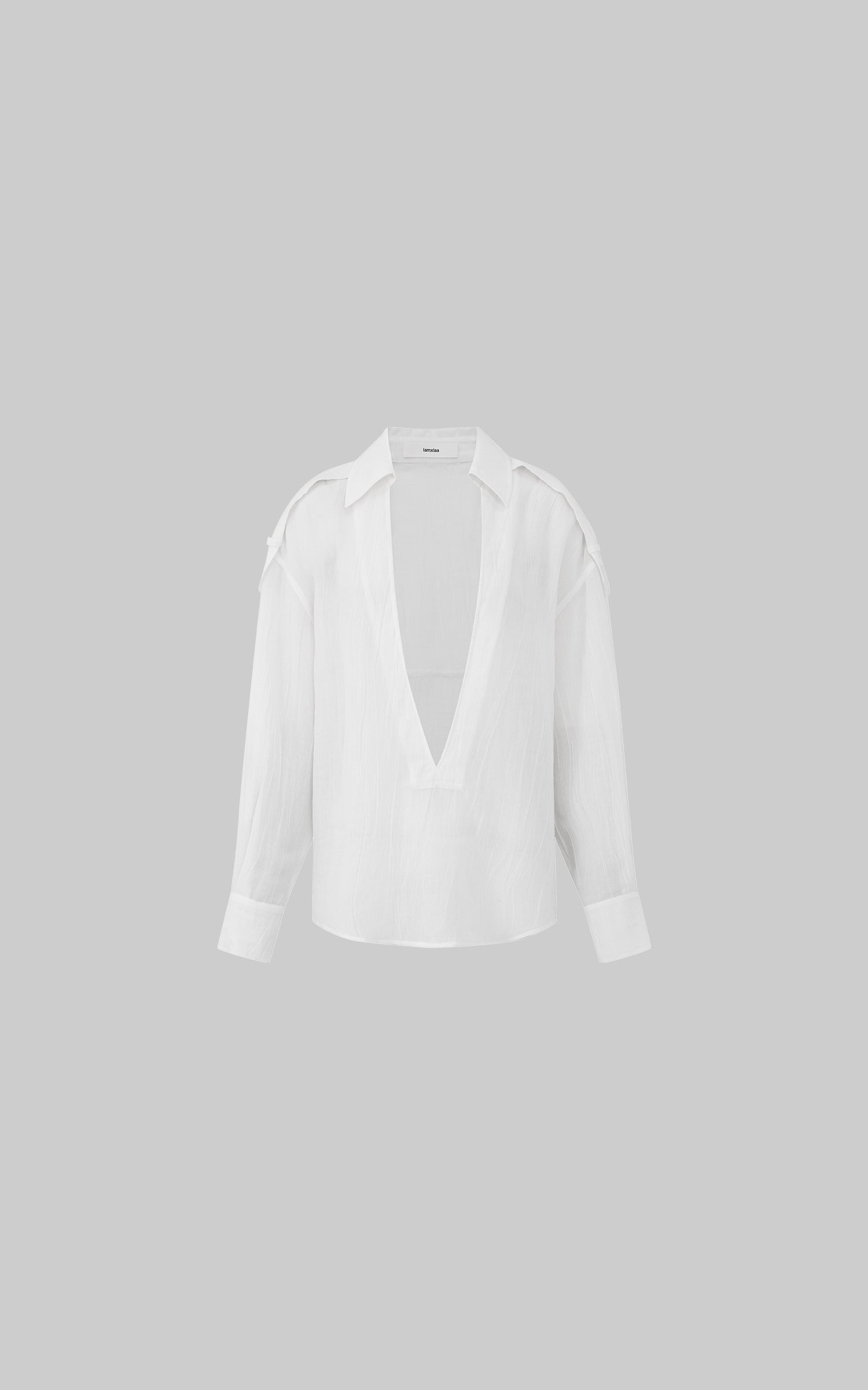 IAMXIAA Sheer Plunge Collar Shirt