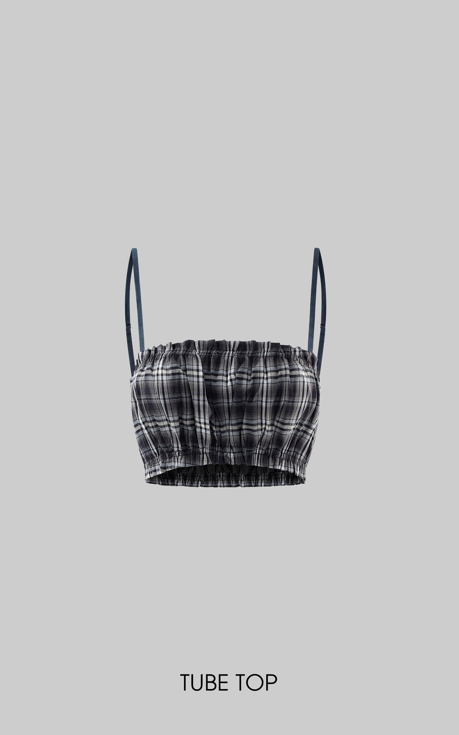 WARDEN EDGE Plaid Hooded Shirt Jacket with Matching Plaid Tube Top Set