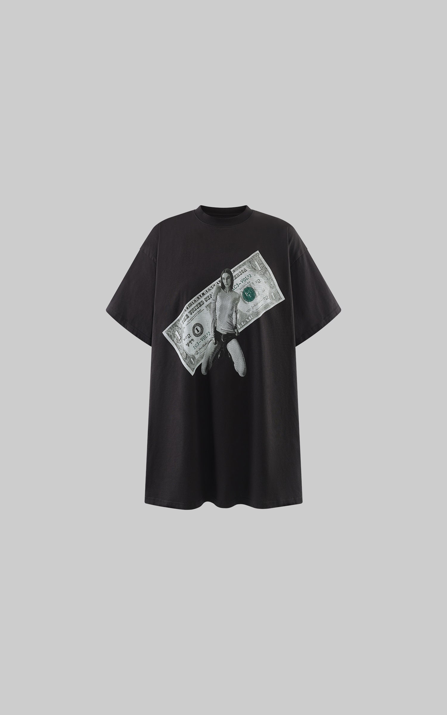 0122stepll Banknote Graphic Oversized T-Shirt