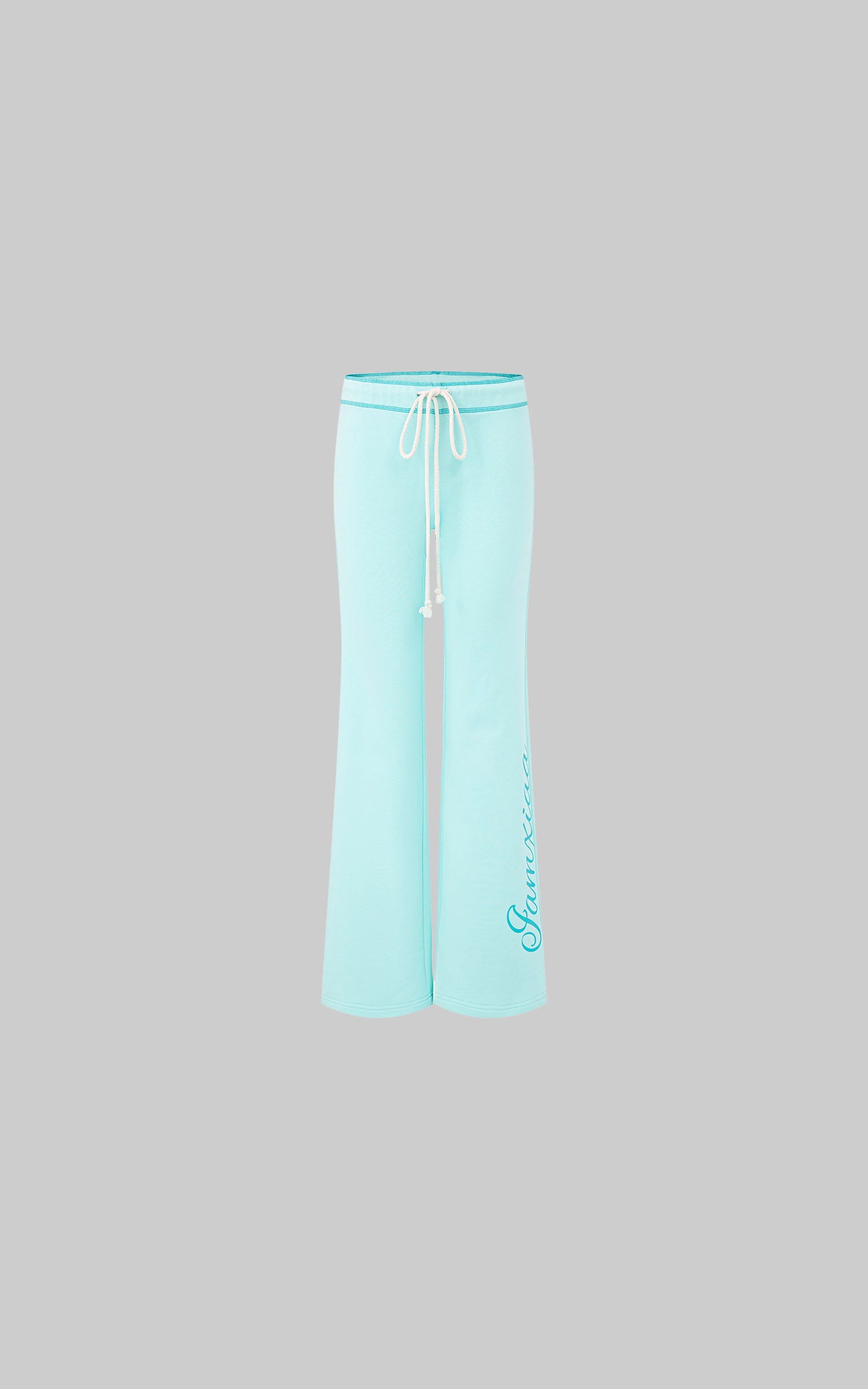 IAMXIAA Mint Script Logo Low-Rise Flared Pants