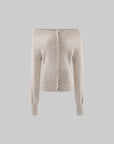 Rase le sol  Wool Fallen Shoulder Button Knit Sweater