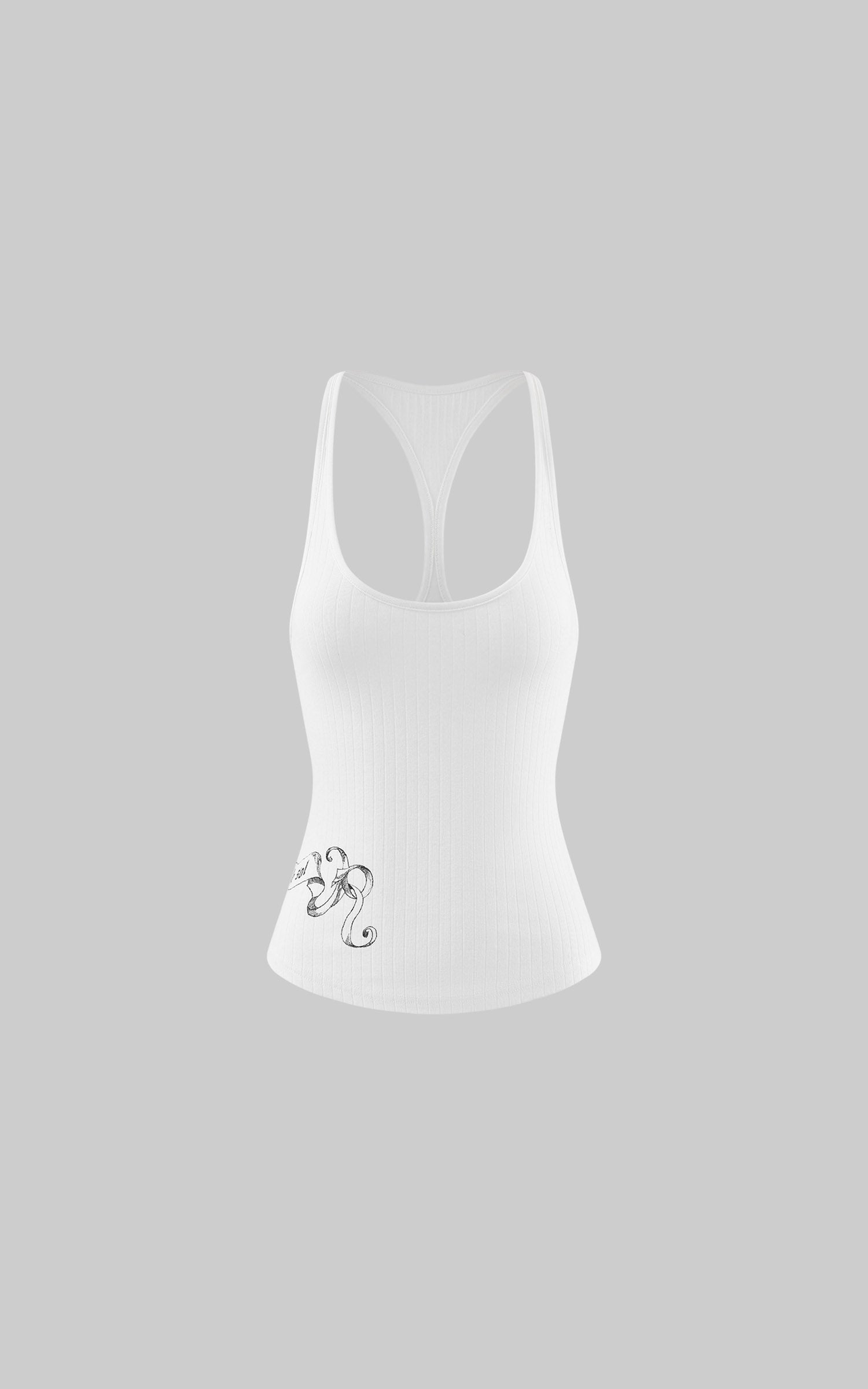 Rase le sol Ribbed Racerback Graphic Tank Top