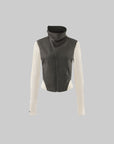 Rase le sol Asymmetric High-Neck Zip Jacket