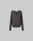 IAMXIAA Relaxed V-Neck Knit Long Sleeve Top