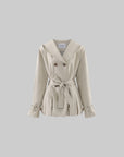 0122stepll Hooded Belted Trench Jacket